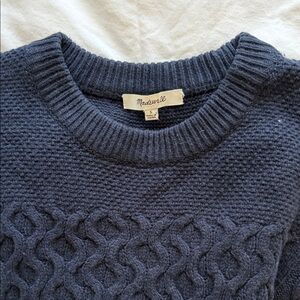 Madewell Navy Cable Knit Sweater